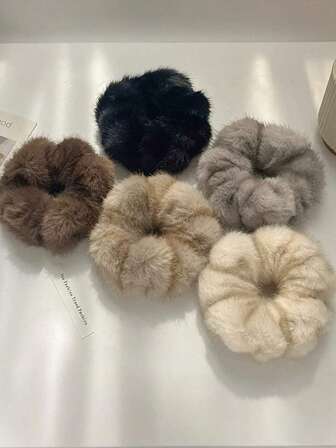 1 st 13 cm stor fluffig hårsnodd, fluffig hårsnodd, hårrep, hårband, hästsvanshållare, vardagsaccessoar, flerfärgad smink hemmagym kvinna accessoarer