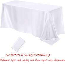 1件优雅香槟色桌布，圣诞桌布，长方形桌布，适用于婚礼装饰，可水洗重复使用，高品质涤纶缎面质感，适合圣诞节、婚礼、生日、餐厅、家庭聚会、户外派对桌布、餐桌装饰和派对桌布