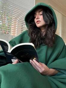 Arcane Unisex Adult Hooded Cloak Set, Oversized Wearable Blanket Poncho, Relaxing & Anxiety Relief, Loose Fit, Super Soft Faux Fur Lining - Multicolor - View 7