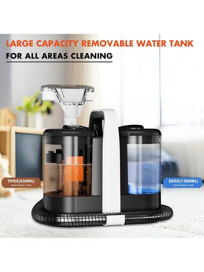 Portable Tapijt Cleaner Machine, Powerful Deep Stain Cleaning Couch, Pets, Car Seats, Upholstery Furniture, Spot Dual Size Brushhead (White), Stofzuiger Cleaner, Carpet/Sofa view 7