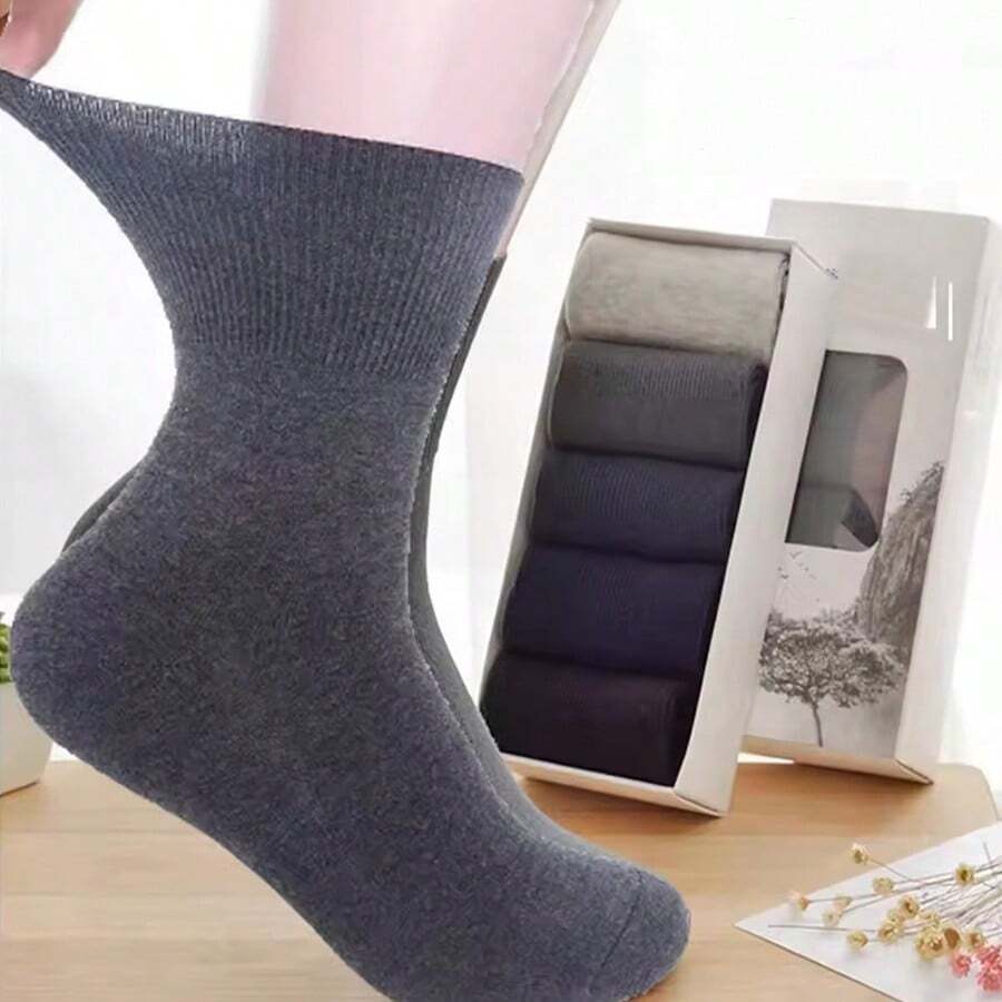 Thick Elderly Wide Rib Socks, Soft Cotton Fabric Compression Socks, Caring Socks - Multicolor - View 1