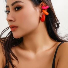 1-2-3 chiếc Trang sức xuyên biên giới Châu Âu & Mỹ Kim loại CCB Hạt tròn Kẹp Hoa tai, Hoa tai sụn, Hoa tai vòng cho phụ nữ, Cặp đôi - Vàng - Xem 11