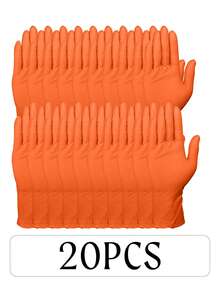 20 piezas Guantes de nitrilo desechables, con textura de diamante para un agarre mejorado, doble y protección reforzada, multiusos para cocina, herramientas y cuidado personal