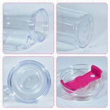 AGH 40oz Snowglobe Tumbler With Handle And Lid, Acrylic Snow Globe Cups With Pre-Drilled Hole, Double Wall Reusable Clear Plastic Travel Coffee Mug Cup For Snowglobe Glitter DIY, 2 Pack Hot Pink - 玫紅色 - 查看 2