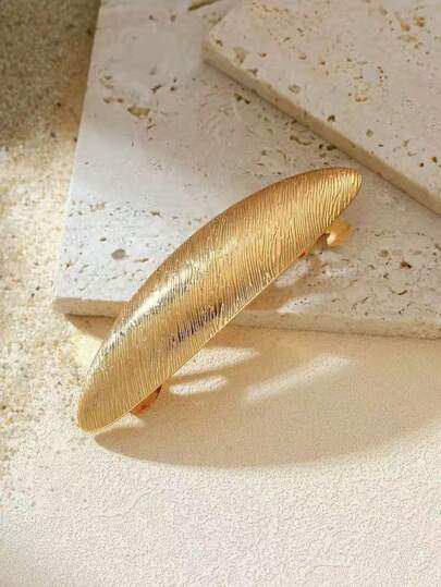 مشبك شعر معدني بيضاوي فرنسي قطعة واحدة، مشبك شعر نسائي عصري، مشبك شعر بسيط مضاد للانزلاق، مشبك شعر نابض، مناسب جدًا للشعر الطويل/القصير/المجعد/الموجي، إكسسوار شعر معدني، إكسسوار شعر عصري، إكسسوار شعر زخرفي، مشابك شعر