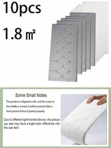 3D立体压纹自粘XPE泡沫墙纸，防水防潮仿皮纹理，床头防撞软垫墙贴，可重复使用和裁剪，适用于卧室和客厅墙面装饰，隔音加厚墙面 - 彩色 - 查看 27