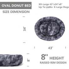 Oval Calming Donut Cuddler Dog Bed, Shag Faux Fur Washable Round Pillow Pet Bed For Small Medium Dogs (XXL(43"X34"X8"), Light Brown), Popular In 2025 - Grey2021 - View 7