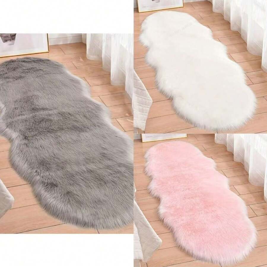 1pc Super Soft Faux Fur Area Rug - Plush, Washable Carpet For Living Room, Bedroom And Home Decor - Perfect Christmas Gift, Suitable For Living Room Carpet, Thick Autumn/Winter Rug, Fluffy Carpet, Thick Rug Kitchen Rug