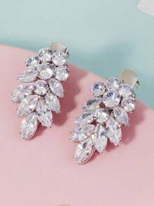 2pcs Crystal Zirconia Floral Design Hair Clips, Fashion Versatile Hair Accessories For Women, Suitable For Wedding And Party - Silver - View 4