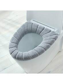 1pc Luxurious Plush Linen Toilet Seat Cover, Easy To Change - Super Soft, Hand Washed, Comfortable And Stylish - Multicolor - View 5