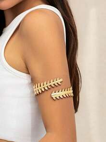 1 قطعة أسورة ذراع ذات تصميم بسيط وأملس متقاطع، قابلة للتعديل، إكسسوار متعدد الاستخدامات لطراز الهيب هوب