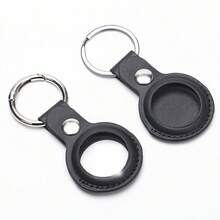 1 Stück Schlüsselanhänger aus PU-Leder kompatibel mit Apple AirTag, Schutzabdeckung für Rucksack, Schlüssel, Tasche, Haustier und Gepäcktracker