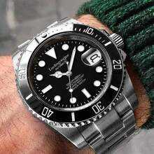 1pc Men's Automatic Mechanical Watch, Stainless Steel, Business Casual Style, Waterproof Outdoor Sports Watch, Suitable For Daily Wear - Black - View 4