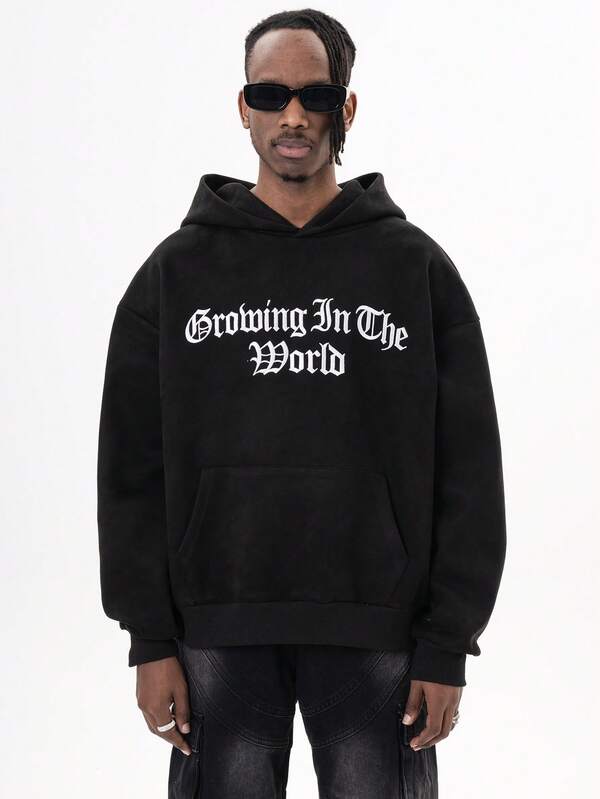 MT99 MT99 Suede Series American Gothic Letter Embroidery Couple Casual Loose Pullover Sweatshirt, Versatile And