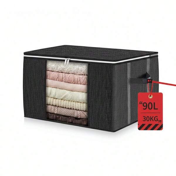 90 L große Aufbewahrungstaschen, faltbare Kleiderschrank-Organizer-Aufbewahrungsbehälter mit verstärktem Griff für Kleidung, Decken, Bettdecken, Bettwäsche, Kissen und Spielsachen