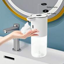 400ML Digital Display Smart Infrared Automatic Soap Dispenser, Electric Handwashing & Dishwashing Machine, High-Tech Cleaning Product, Drill-Free Installation, Transparent Bottle, Tabletop Or Wall-Mounted, Type-C Rechargeable, IPX5 Waterproof, 6-Level Flow Control, Suitable For Bathroom, Guest Room, Kitchen, Autumn New Arrival