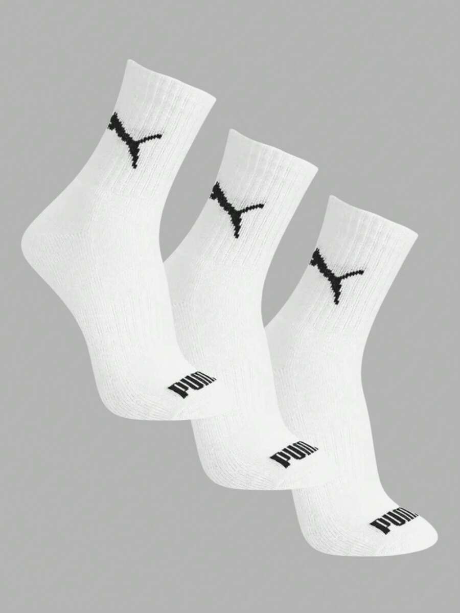 Kit 3 Pairs Of Pum@ Sport Cotton Men's Mid-Calf Socks - 白色 - 查看 1