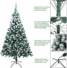 LEADZM 180/210/240 Cm Artificial Christmas Tree With Metal Stand, Christmas Tree, PVC, For Home, Office, Shops And Hotels (180 Cm, 1050 Tips, Green And White) - 白色和綠色 - 查看 4