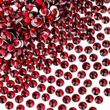 2000pcs 3-6mm Red Flat Back Resin Rhinestones, Round Jelly Gems, Suitable For Making Accessories, Shoes, Clothes, Cosmetics, Bags, Valentine's Day Decorations - Red - View 1
