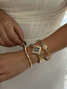 14k Gold Plated Cubic Zirconia & Pearl Elegant Luxury Women Bracelet