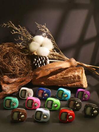 1pc/5pcs/10pcs Colorful Ring Tally Counter, Portable Finger Ring Digital Display Precise Counter, Multi-Channel Counting, Anti-Reset, Handheld Manual Button Counter