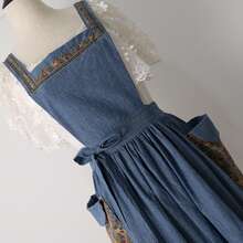 复古时尚厨房围裙，新款透气面料烹饪围裙，100%纯棉花卉园艺围裙，公主风全身围裙，家用围裙，工作服，花艺师工作服，工作围裙，餐厅围裙，花艺师围裙，园艺围裙