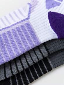 1/2/3 opakowania zimowych skarpet narciarskich dla kobiet z termiczną wyściółką, pogrubione skarpety sportowe do uprawiania turystyki pieszej i biegania, długie skarpety z podeszwą przypominającą ręcznik i kompresją łydki - Wielokolorowe - Zobacz 10