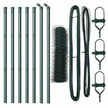 Zaun mit Pfosten Grün 0,8 x 10 m PVC-beschichteter Stahl-XY956473