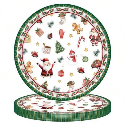 50 Pezzi / 80 Pezzi Set di Stoviglie Monouso per Feste di Compleanno a Tema Natalizio per 20 Persone, Piatti Bianchi per Compleanni, Tovaglioli, Decorazioni per Tavolo da Festa di Compleanno. La Scelta Migliore per Compleanni, Feste di Vacanza e Riunioni di Famiglia.