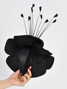 1pc Elegant, Romantic, Delicate 3D Flower & Feather Headband, Suitable For Parties, Festivals, Church Events, Convenient To Wear ,Hair Band ,Diadema ,Hair Hoop