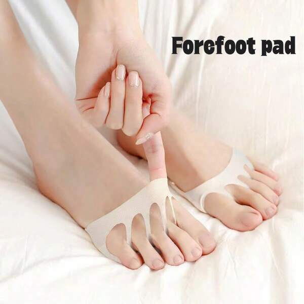 1 Paar / 2 Paar atmungsaktive Anti-Rutsch unsichtbare Vorderfuß-Polster zur Schmerzlinderung, Damen Fünf-Zehen-Vorderfuß-Pad, für High Heels verwendbar, bequeme Halbeinlage für Fußpflege, unverzichtbar für das Tragen von High Heels, rutschfeste Zeheneinlage, Sommer High Heels Muss-haben Halbsocken, tägliches Schuhzubehör, Einlegesohle, Sommer Absätze