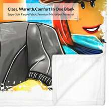 1pc Game Cartoon Print Flannel Blanket, Soft Polyester Fiber Blanket, Suitable For All Seasons, Comfortable Bed Sheets, Sofas, Camping, Travel, Office Essentials, Perfect Holiday Gifts, Couple Gifts, Multiple Sizes To Choose From, Pet Friendly Home Decoration, Party Decoration, Lightweight And Durable Design, Modern Style, Pet Owner's Choice - 彩色 - 查看 9