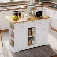 Kitchen & Dining Furniture - White+Natural + MDF + Kitchen - View 5