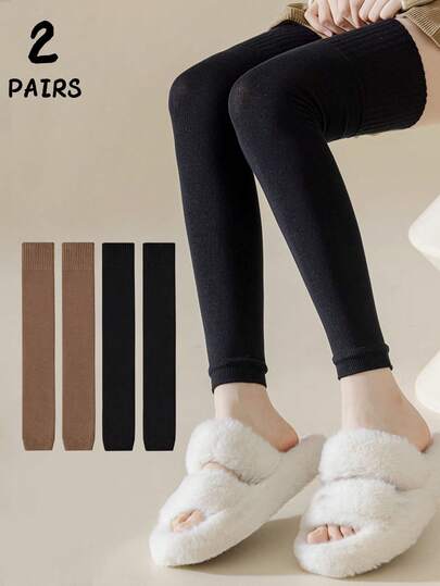 2 paia di calze lunghe fino al ginocchio da donna, calze termiche spesse e calde sopra il ginocchio, adatte per l'uso quotidiano