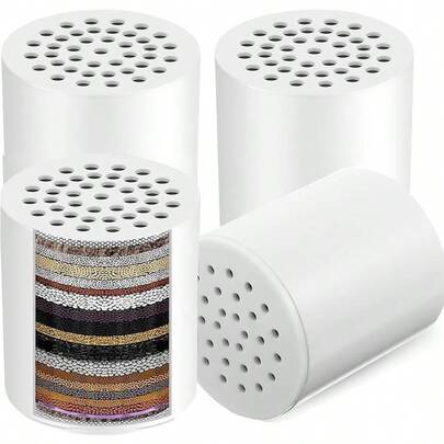 4Pcs 20 Stage Shower Filter Replacement Cartridge Universal Filter Cartridge Easy Install Shower Head Filters Water Softener Removing Chlorine Fluoride Heavy Metal For Skin Hair He