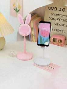 1 pieza Soporte de teléfono ajustable con orejas de conejo lindo para escritorio y tableta, soporte de dibujos animados compatible con iPad y todos los teléfonos inteligentes, diseño de base estable, perfecto para ver videos, transmisión en vivo, juegos y creación de contenido, soporte universal con posicionamiento flexible - Multicolor - Ver 9