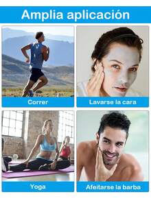 Set de 10 Diademas de Cabello en Tamaño M - Negro y Azul, Metal y Tela, para Uso Diario y Deportivo, para Hombres y Mujeres - Negro, azul - Ver 8