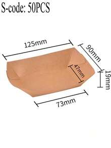 50/30 Small-Sized Paper Food Plate (Thickened Version) Disposable Food Boat Plate. It Is Very Suitable As A Serving Plate For Snacks (Such As Rice Cakes) During The Back-To-School Season. It Has Excellent Water Resistance And Oil Resistance. - Brown - View 13