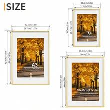 1/3 قطعة، إطار صور ألومنيوم 30 * 40 سم، إطار معدني أسود/ذهبي 12 * 16 بوصة، إطار A3، إطار حائط، إطار شهادة A4، إطار ملصق، مناسب للصور والرسم بالألماس والرسم بالزيت والديكور الفني وديكور المنزل وغرفة النوم