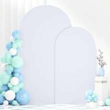 1Pc White Arch Backdrop Cover - Spandex Fitted Wedding Arch Frame Cover, Dome Arch Backdrop For Party Backdrop, Arch Cover For Wedding Decoration, Reception, Bridal Shower, Gender Reveal, Garden Outdoor Ceremony Banquet Decoration, Holiday Gift Back To School Supplies (Arch Frame Not Included) - 白色 - 查看 1