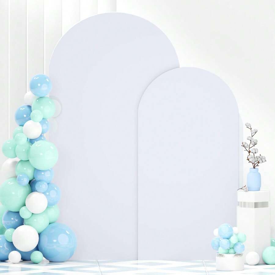 1Pc White Arch Backdrop Cover - Spandex Fitted Wedding Arch Frame Cover, Dome Arch Backdrop For Party Backdrop, Arch Cover For Wedding Decoration, Reception, Bridal Shower, Gender Reveal, Garden Outdoor Ceremony Banquet Decoration, Holiday Gift Back To School Supplies (Arch Frame Not Included) - 白色 - 查看 1