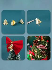 50 件迷你金色铃铛，经典自由铃铛，适合圣诞装饰品和迷你花环，非常适合节日装饰、圣诞铃铛、圣诞装饰 - 金色 - 查看 9