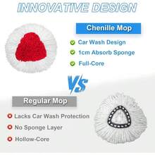 2 Pack Spin Mop O Cedar EasyWring 1, Chenille Mop Replace Refill With 30 - 58 In Handle And 1 Base, Multi - Surface Cleaning Floors, RVs - 2個拖把頭+1個手柄+1個底座 - 查看 4