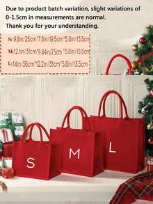 Bolsa de regalo personalizada, bolso de mano navideño personalizado, bolsas de regalo con nombre para fiestas, bolso de mano con logo personalizado, bolso de mano grande y sencillo de gran capacidad, bolso de mano casual y portátil, bolsa de compras multifuncional, bolsa de regalo personalizada - Multicolor - Ver 5