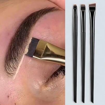 3pcs Makeup Brush Set, Including Angled Eyeliner Brush, Eyebrow Brush, Ultra-Thin Eyeshadow Brush,Foundation Brush,Concealer Brush,Blush Brush,Contour Brush,Blush Brush,Bronzer Brush,Powder Brush,Foundation Brush,Blush Brush,Giveaways