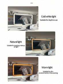 Easypie Selection Ultra-Thin LED Car Vanity Mirror - High Definition Sun Visor Makeup Mirror With Touch Screen, USB Charging, Adjustable, Perfect For Women (Easy Clip-On Installation)