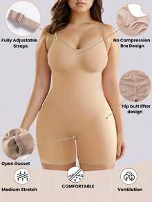 2 paquetes Bodys sin costuras moldeadores de mujer Leotardo de yoga sólido - Negro + albaricoque - Ver 4