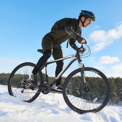 Mountain Bike, 29 Inch MTB Bicycle With Front Suspension, 21 Speeds SHIMANO Twist Shifting, Comfort Saddle, Dual Disc Brakes, Aluminum Alloy Frame, Adult Sport Cycling Bicycle For Men Women Trail Snow