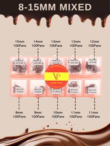 VP Lashes 1000 Clusters Lashes, Curl: C 4D/5D/6D/8D/10D, Dark Brown, Pre-Made Cluster Lashes, 0.07mm 8-15mm, Handmade, Pre-Made Cluster Lashes For Eyelash Extensions - C - View 4