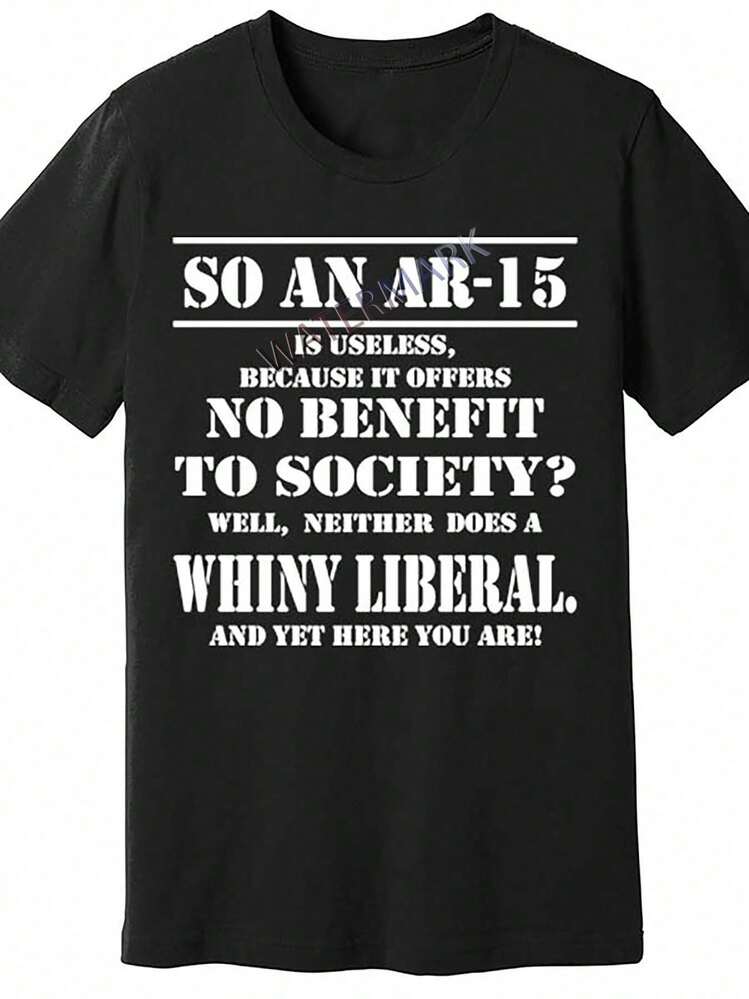 Anti-Liberales 5179409   Camiseta de Manga Corta Divertida para Hombre Negra ST - Negro - Añade 8